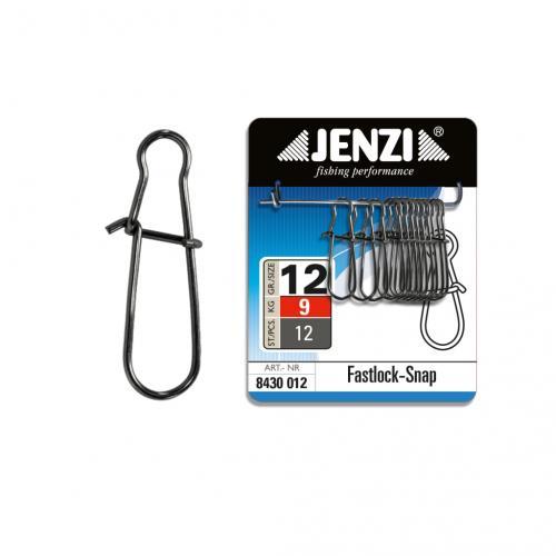 Jenzi Fastlock-Snap Wirbel, Farbe black-nickel, Gr. 12, Tragkraft 9 kg