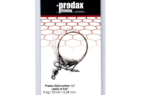 Predax Stahlvorfach 1x7 "ready to fish" 9kg / 30cm - 2 Stahlvorfächer