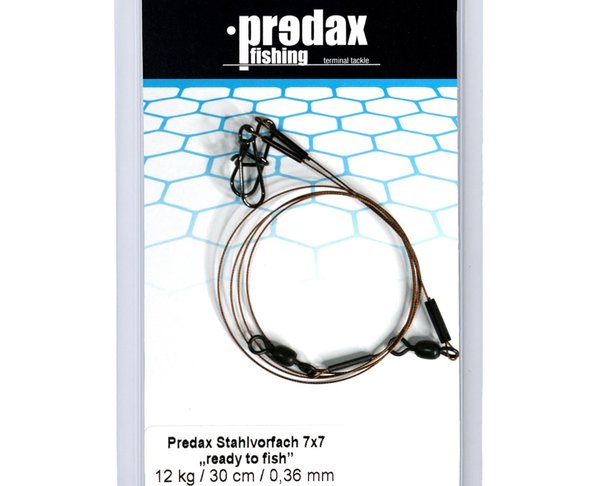 Predax Stahlvorfach 7x7 "ready to fish" 30cm - 2 Stahlvorfächer