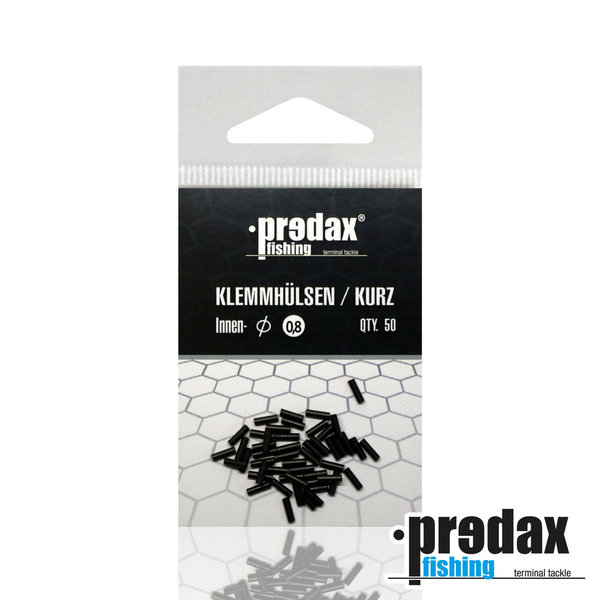 Predax Klemmhülsen kurz schwarz matt - 0,8mm