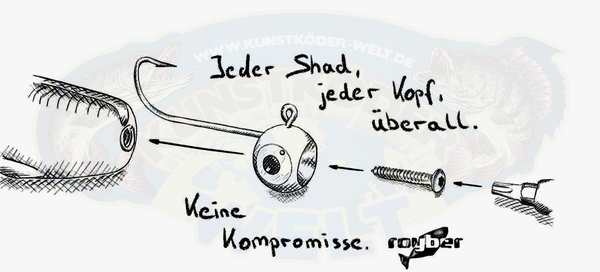 Schroyber Jigkopf 10/0 (10g) für Shad's in 17,5cm - 20cm